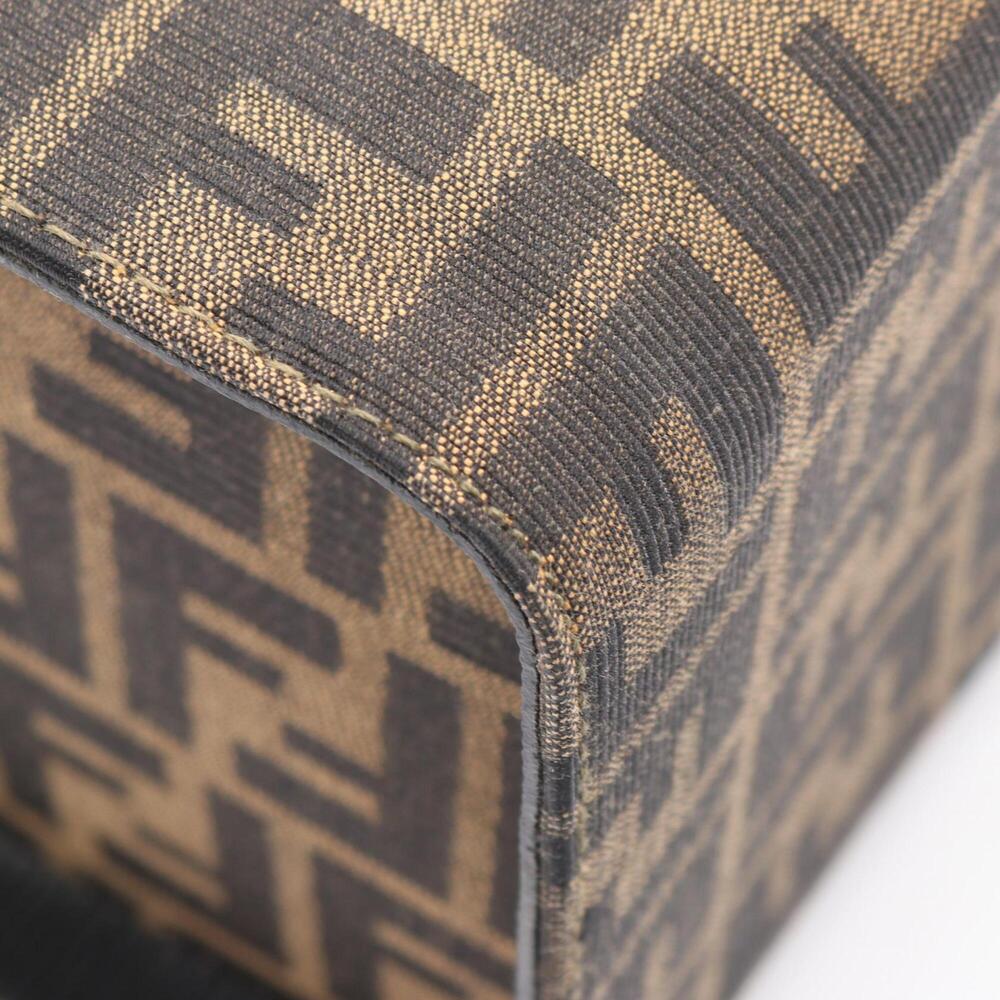 Fendi Zucca handbag, canvas and leather, women's, brown black. - Picture 7 of 7